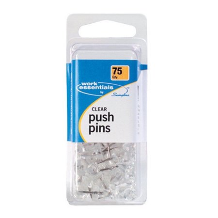 SWINGLINE Work Essentials Push Pins 75 pk, 75PK S7071760